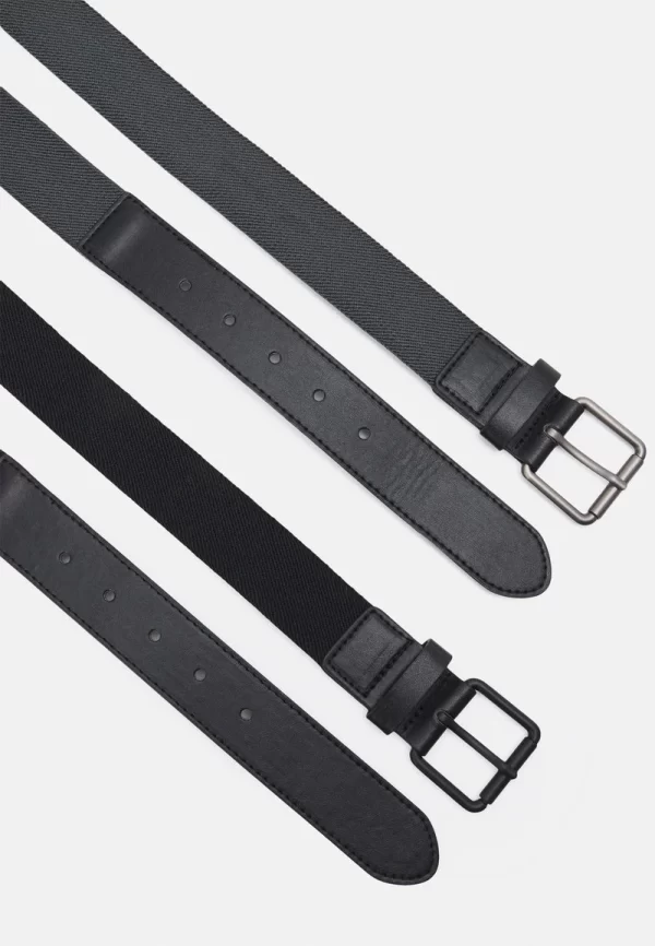 URBAN CLASSICS STRETCH BASIC BELT UNISEX 2 PACK – Gürtel – Black/charcoal 3