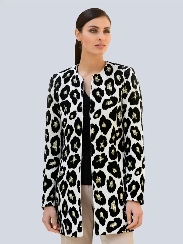 Blazer In Beige, Schwarz, Weiß 4