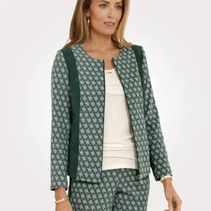 Blazer In Dunkelgrün, Ecru 12