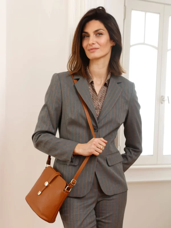 Blazer In Grau, Cognac 6