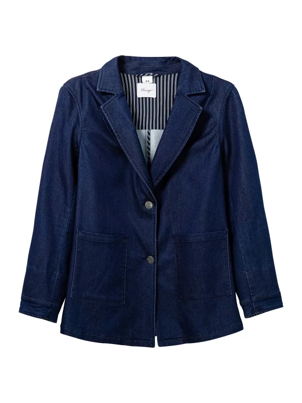 Sheego Sweat-Blazer In Dark Blue Denim 4