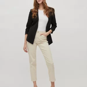 Vila 3/4 Ärmel Blazer Legere Business Basic Jacke VIHER In Schwarz 11