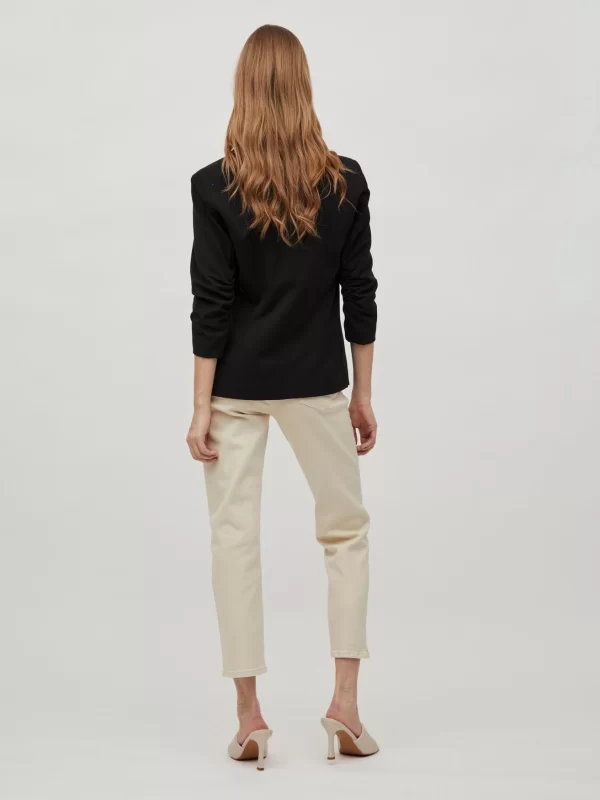 Vila 3/4 Ärmel Blazer Legere Business Basic Jacke VIHER In Schwarz 4