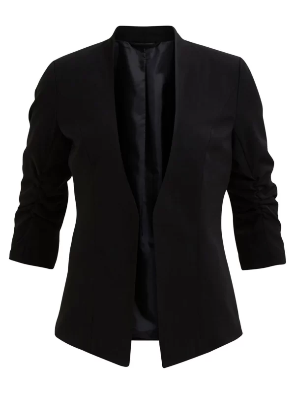 Vila 3/4 Ärmel Blazer Legere Business Basic Jacke VIHER In Schwarz 7